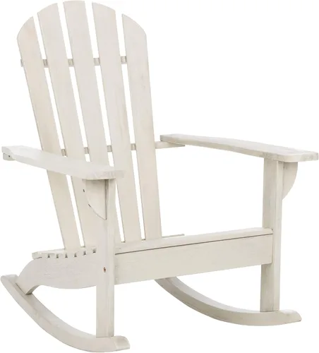 Vista 11 de SAFAVIEH Outdoor Collection Brizio - Mecedora Adirondack con listones negros