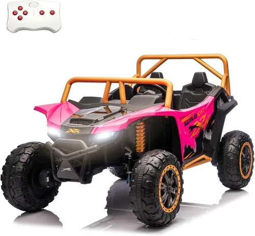 Vista 11 de 2026 XXXL 24V 4WD 2 plazas UTV todoterreno 4x4 a batería eléctrico de juguete con control remoto para niños y niñas, UTV 4 ruedas con música, Azul