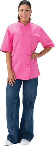 Vista 2 de Chef Works Chaqueta de Chef Unisex Volnay Rosa fuerte