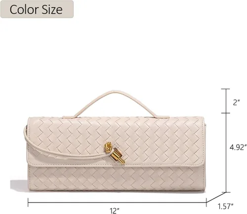 Vista 6 de JYG Bolso tejido para mujer, bolso de hombro de noche de moda de piel sintética, hecho a mano, bolso de mano casual, bolso cruzado 2024