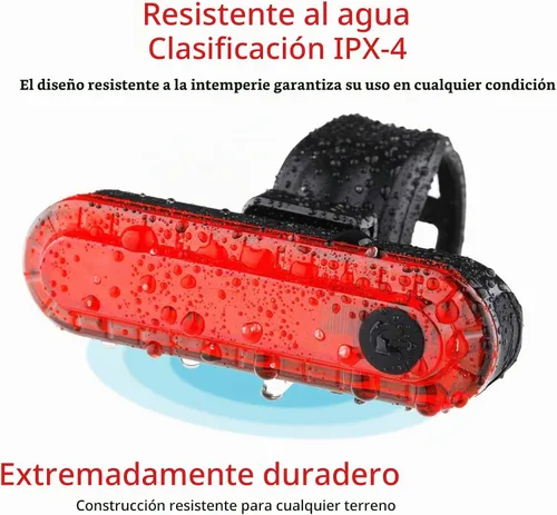 Vista 4 de Bike Tail Light Rechargeable 2 Pack, Rear Red Bike Lights for Night Riding