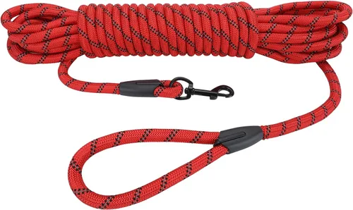 Vista 34 de Hi Kiss Correa de Entrenamiento de Obediencia y Agilidad para Perros/Cachorros - 15 pies 20 pies 30 pies 50 pies 100 pies - Ideal para Jugar