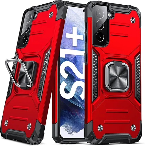 Vista 54 de DASFOND Diseñada para funda Galaxy S8 con soporte, anillo metálico giratorio mejorado de 360°, soporte kickstand de grado militar, resistente a