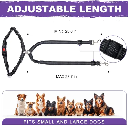 Vista 4 de Asiento de perro para dos perros, cinturón de seguridad para perro para carrito de golf, sin enredos, retráctil y ajustable, se adapta a todos