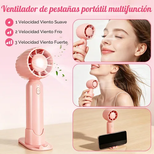 Vista 6 de Limpiador de extensiones de pestañas, espuma para pestañas, champú para pestañas para extensiones, mini ventilador portátil USB recargable, aire Kit