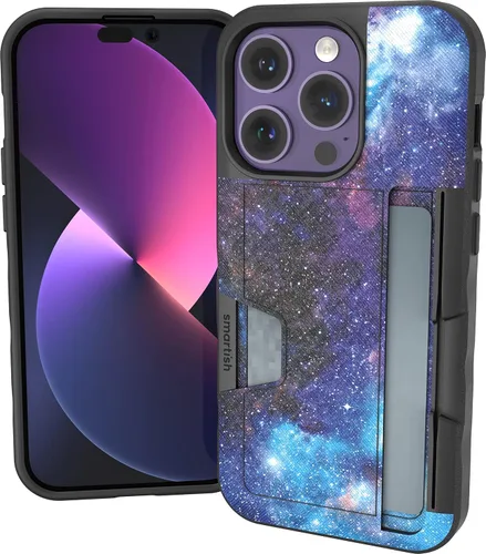 Vista 109 de Smartish Funda tipo cartera para iPhone 11 Pro - Wallet Slayer Vol. 2 [soporte protector delgado] tarjetero (seda) - Black Tie Affair
