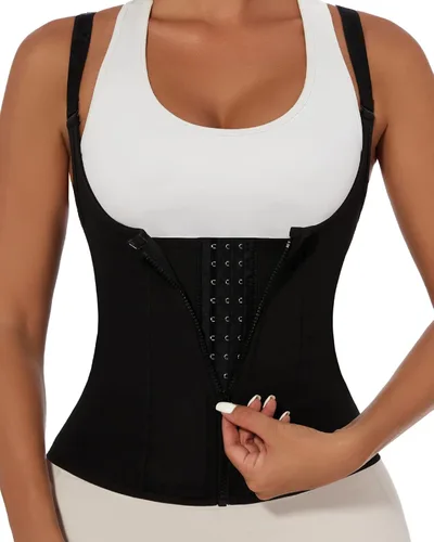 Vista 10 de YADIFEN Waist Trainer for Women,Zipper Corset Body Shaper for Tummy Control Neoprene Cincher Sweat Sauna Vest Tank Top