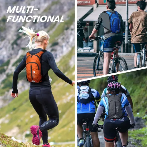 Vista 7 de Nepest Hydration Pack Backpack for Women & Men, Lightweight Water Backpack with 2L Water Bladder for Hiking Cycling Running Biking Verde