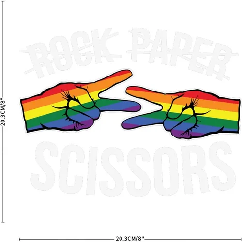 Vista 4 de ArogGeld Calcomanías de papel de roca con diseño de arco iris lésbico para automóvil, calcomanías de vinilo de igualdad LGBT, calcomanías divertidas