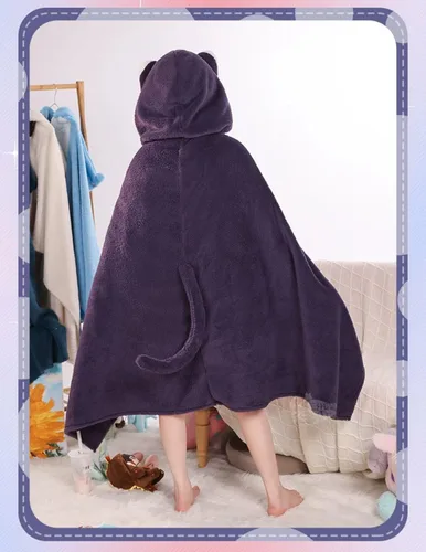 Vista 2 de Tomioka GenshinImpact - Manta con capucha para cosplay de anime, chal para siesta