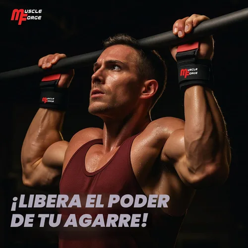 Vista 2 de Ganchos de levantamiento de pesas para hombres y mujeres – Correas de muñeca de elevación resistentes con agarres de gancho para levantamiento