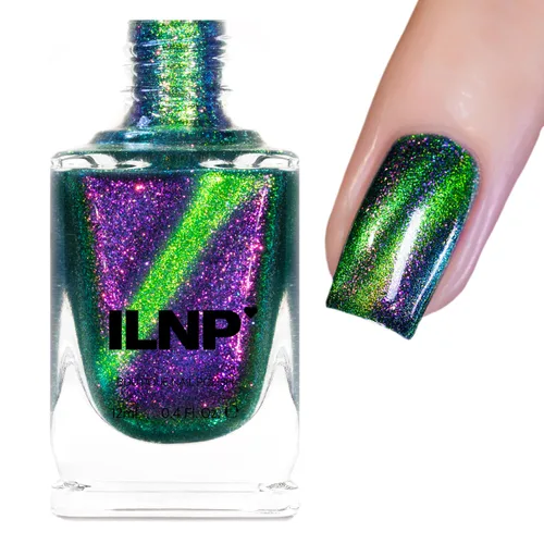Vista 12 de ILNP Dark Matter - Esmalte de uñas magnético negro a rojo Materia Oscura