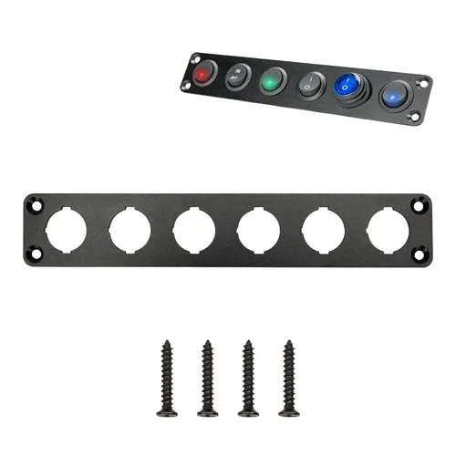 Vista 8 de Panel de interruptores, redondo de 12 voltios, panel de interruptores marinos de aluminio, impermeable, panel de interruptor basculante