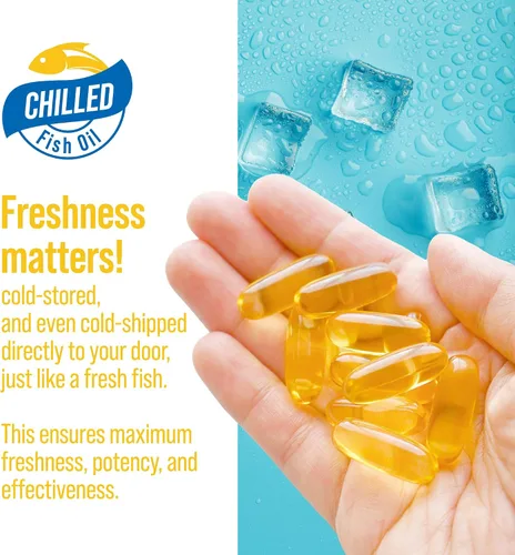 Vista 5 de No más problemas de oxidación de aceite de pescado Omega 3, lo resolvimos con empaquetado en frío para frescura y potencia. Suplemento Omega 3