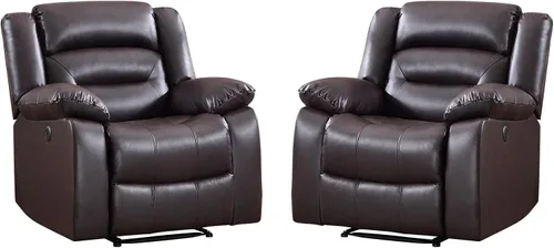 Vista 12 de EBELLO Silla reclinable eléctrica clásica, de piel sintética, silla reclinable eléctrica de gran tamaño con cojín suave y respaldo, sofá con cómodo