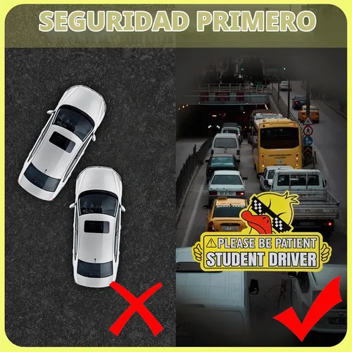 Vista 6 de SINGARO Imán para conductor nuevo para auto, 3 piezas, lindos imanes de pato para auto, señal de estudiante conductor, señal reflectante