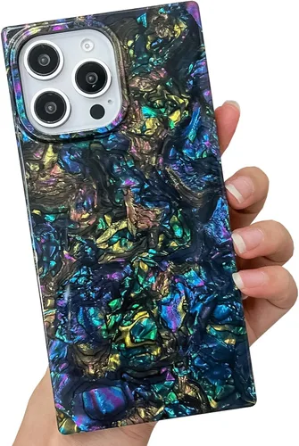 Vista 46 de Funda compatible con iPhone 14 Pro con borde rectangular, bonita funda protectora de lujo con pintura al óleo y flores para mujeres y niñas, funda