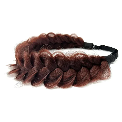 Vista 30 de Diadema Trenzada de 2 Hebras Despeinada Clásica Gruesa Trenzas Anchas Elástica Extensible de Calidad Sintética Diadema Trenzada para Mujeres Niñas