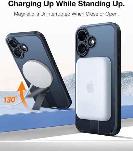 Vista 3 de TORRAS Funda magnética con soporte de 360° para iPhone 16, protección completa de la cámara, compatible con MagSafe, protección contra caídas