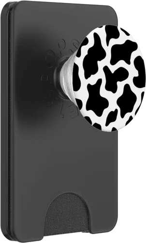 Vista 7 de PopSockets - Agarre y soporte para teléfonos y tabletas, diseño de vaca, color blanco y negro