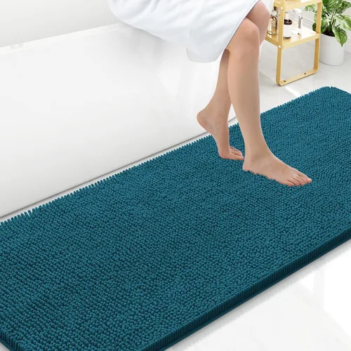 Vista 128 de Arotive Alfombras de baño de felpilla extrasuaves y absorbentes, de 24 x 16 pulgadas, lavables a máquina, parte trasera de goma antideslizante