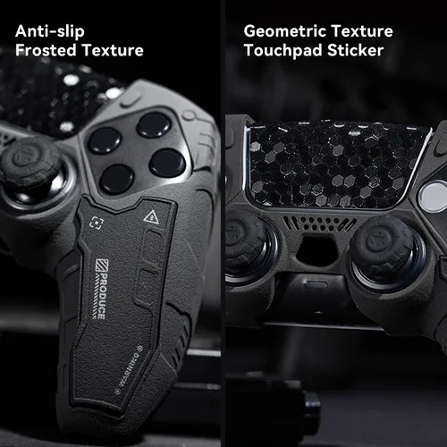 Vista 3 de GeekShare G.S.TAC Tactical PS5 Controller Skin Set, Anti-Slip Silicone Protective Cover Skin Case for PS5 Wireless Controller with 2 Thumb Grip Caps