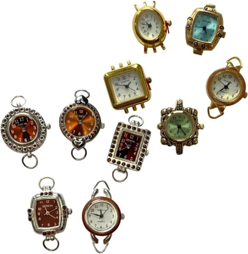 Vista 4 de NIMI Juego de 10 piezas de esfera de reloj de Navidad y rojo para abalorios y fabricación de joyas (paquete 1)