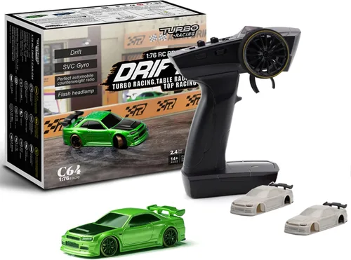 Vista 9 de FLYCOLOR Turbo Racing 1:76 C82 RC Truck Car Full Proporciontional RC Mini Sports Car Control remoto para adultos Regalo (negro)