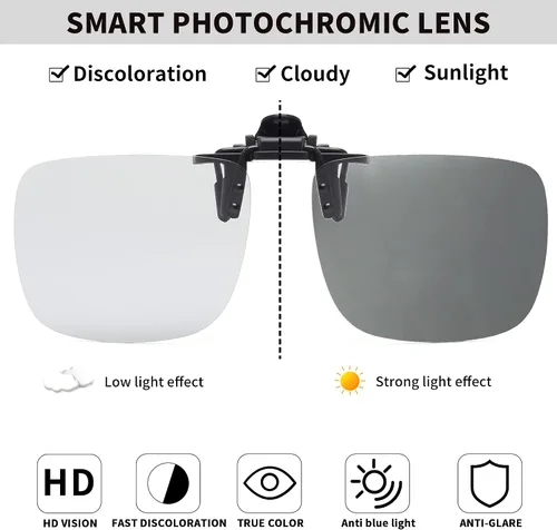 Vista 2 de JM Lentes de sol polarizados con clip sin marco para lentes graduados