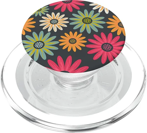 Vista 8 de Modern Florals on Grey PACJ0194 PopSockets PopGrip: agarre intercambiable para teléfonos y tabletas PopSockets PopWallet para MagSafe