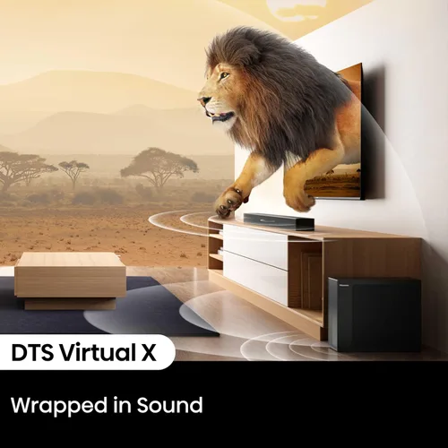 Vista 6 de Hisense HS2100 - Barra de sonido de 2.1 canales con subwoofer inalámbrico, Dolby Audio, DTS Virtual:X, HDMI ARC, Bluetooth 5.3, control remoto, 6