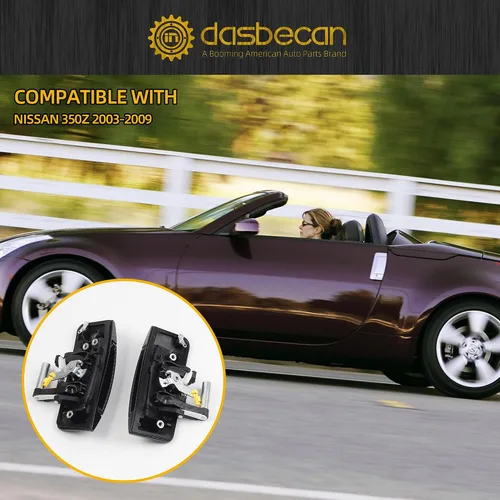 Vista 7 de Dasbecan 1 par de manijas de puerta exterior para el lado izquierdo del conductor y del lado derecho del pasajero, compatible con Nissan 350Z Fibra