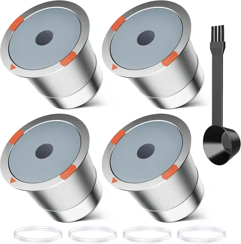Vista 12 de Cápsulas de café reutilizables de acero inoxidable Keurig recargables - Filtro de café reutilizable de metal K Cup para Keurig 1.0 y 2.0 K-Classic