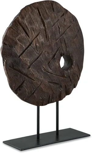 Vista 5 de Signature Design by Ashley Dashburn - Escultura casual de madera, color negro y marrón oscuro