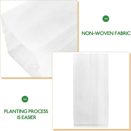 Vista 3 de 100pcs Non-Woven Fabric Planting Grow Bags for Seedlings and Vegetable Nursery, 20x20cm Soil Filling Size with Breathable, Biodegradable