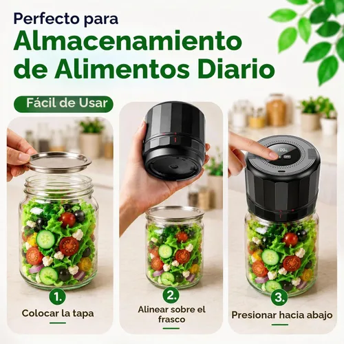 Vista 7 de M11 - Sellador al vacío de tarros Mason - Kit de sellado al vacío de tarros Mason eléctrico con tapas Mason de boca ancha y regular, sellador al