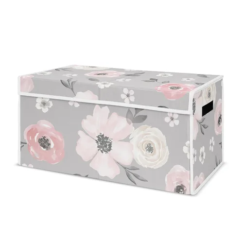 Vista 10 de Sweet Jojo Designs Caja de almacenamiento plegable de juguetes con tapa para habitación de bebé, habitación de niños, marfil, bohemio, vintage