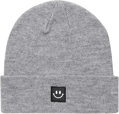 Vista 15 de MaxNova Gorro de punto con cara sonriente para hombres/mujeres