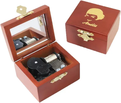 Vista 12 de Youtang - Caja de música de madera tallada con mecanismo de cuerda, regalo de Navidad, cumpleaños, Día de San Valentín