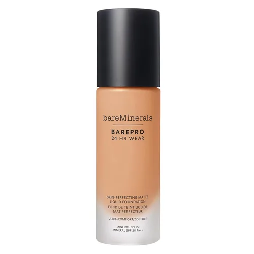 Vista 56 de bareMinerals BarePro 24HR Wear Matte Liquid Foundation Mineral SPF 20, Base de maquillaje de cobertura completa para piel madura, libre de aceite