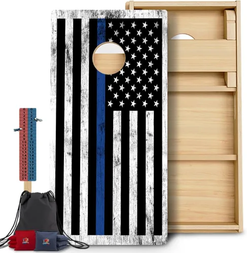 Vista 58 de CornholeGamesUSA Pro - Juego de tablas de Cornhole Fabricado en Estados Unidos Abedul báltico 3/4 Sin rebote Patas triples gruesas Dos 1