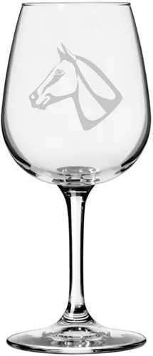 Vista 53 de Abaco Barb Body Horse - Copa de vino grabada multiusos (12.75 onzas) Unique Gifts for Horse Lovers, Personalized Wine Glasses, All-Purpose