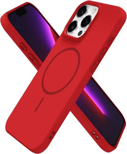 Vista 169 de Oakxco Funda de Silicona Mag Safe para iPhone 12 Pro Max, Funda Magnética Delgada y Fina Compatible con Carga Inalámbrica MagSafe, Bonita Funda