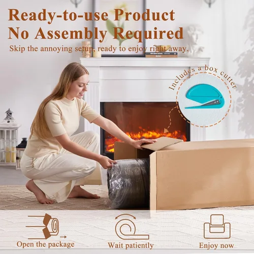 Vista 5 de SUYOLS Sofá nube de pana con almohada, espuma viscoelástica de alta calidad, no requiere montaje, sofá de asiento profundo en caja, silla que ahorra
