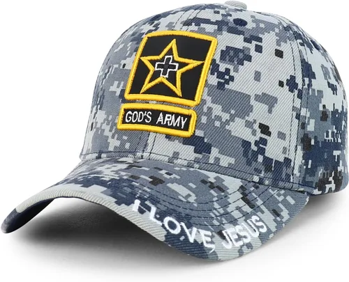 Vista 10 de Trendy Apparel Shop Gorra de bola cristiana bordada a mano Only Jesus Praying Azul marino