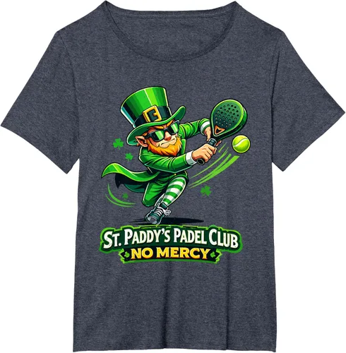 Vista 16 de St Patricks Day St Paddys Padel Club No Mercy Paddle Tennis T-Shirt