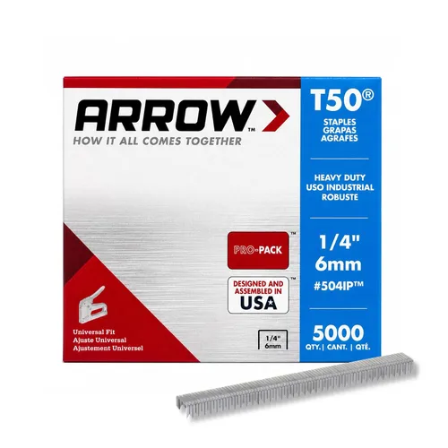Vista 15 de Arrow 508 Heavy Duty T50 Longitud de pierna de 1/2 pulgada, corona de 3/8 pulgadas, grapas para tapicería, construcción, muebles, manualidades, 1250