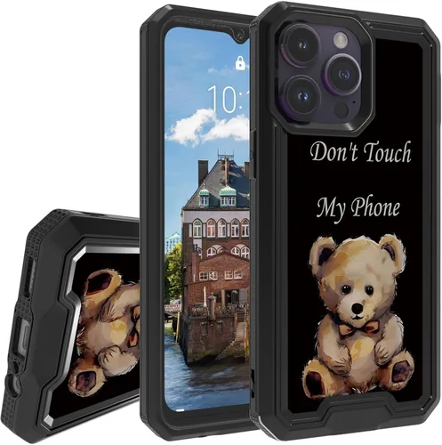 Vista 18 de Rossy Funda para iPhone 14 Pro Max con patrón de cinta de casete de audio para mujeres y hombres, 2 en 1, híbrida de doble capa, resistente, a