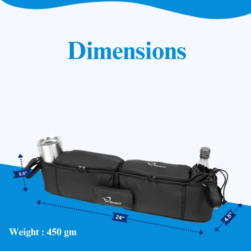 Vista 3 de Bolsa organizadora StrollAir, para colocar en un carrito de bebé, color negro