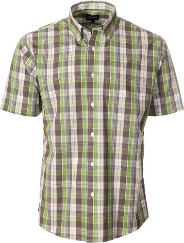 Vista 39 de Gioberti Men's Casual Plaid Button Down Short Sleeve Shirt 1162 - Royal / Negro / Gris